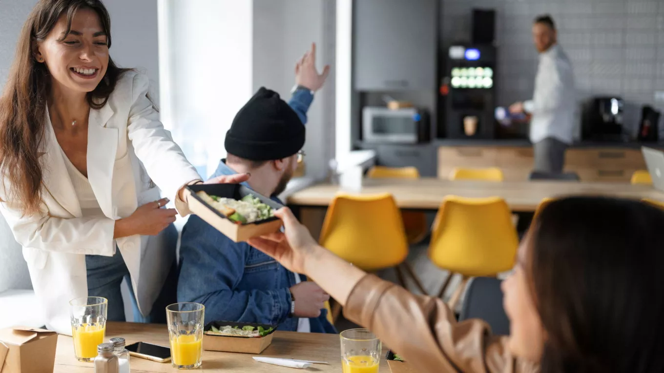 comida saludable en la oficina